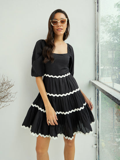 Women's Black Solid Dress