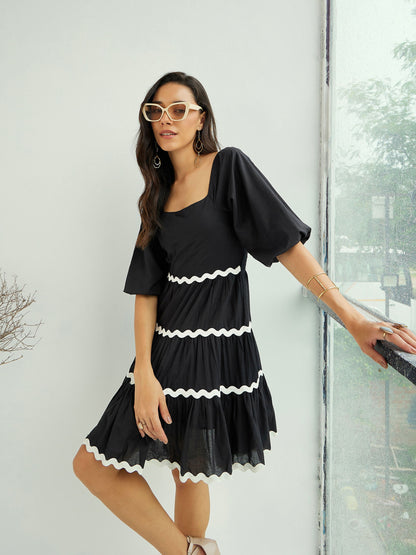 Women's Black Solid Dress