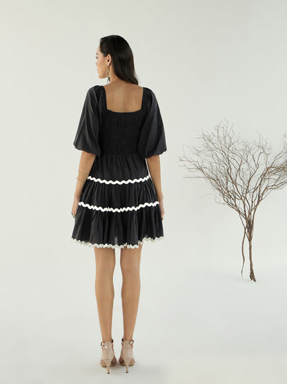 Women's Black Solid Dress