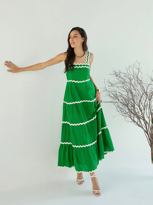 Women's Green Solid Dress