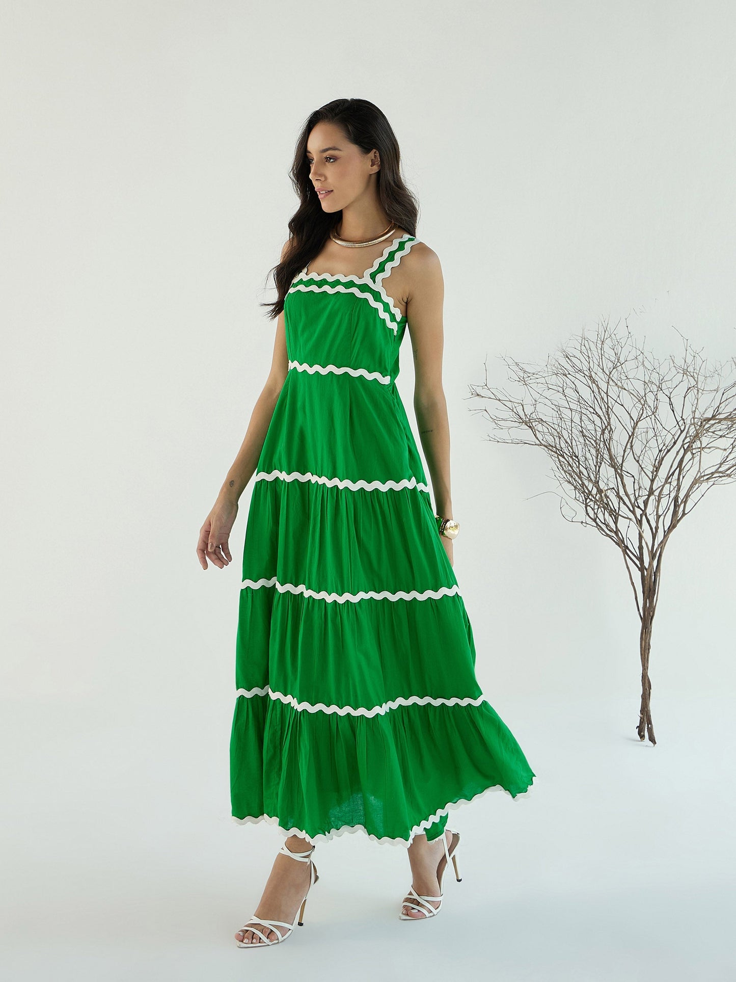 Women's Green Solid Dress