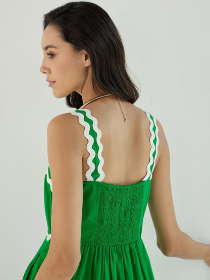 Women's Green Solid Dress