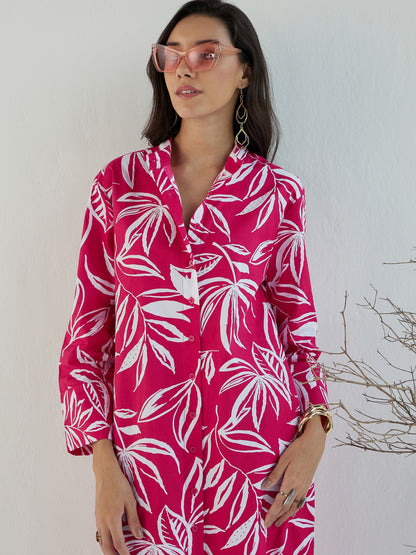 Women's Fuchsia Floral Dress
