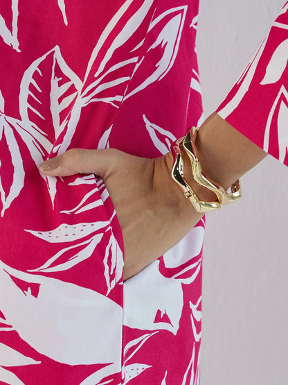 Women's Fuchsia Floral Dress