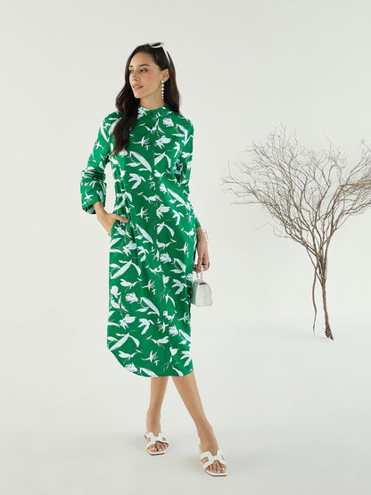 Women's Green Floral Dress