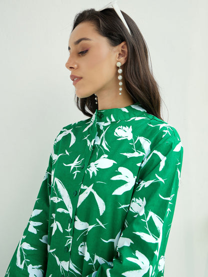Women's Green Floral Dress