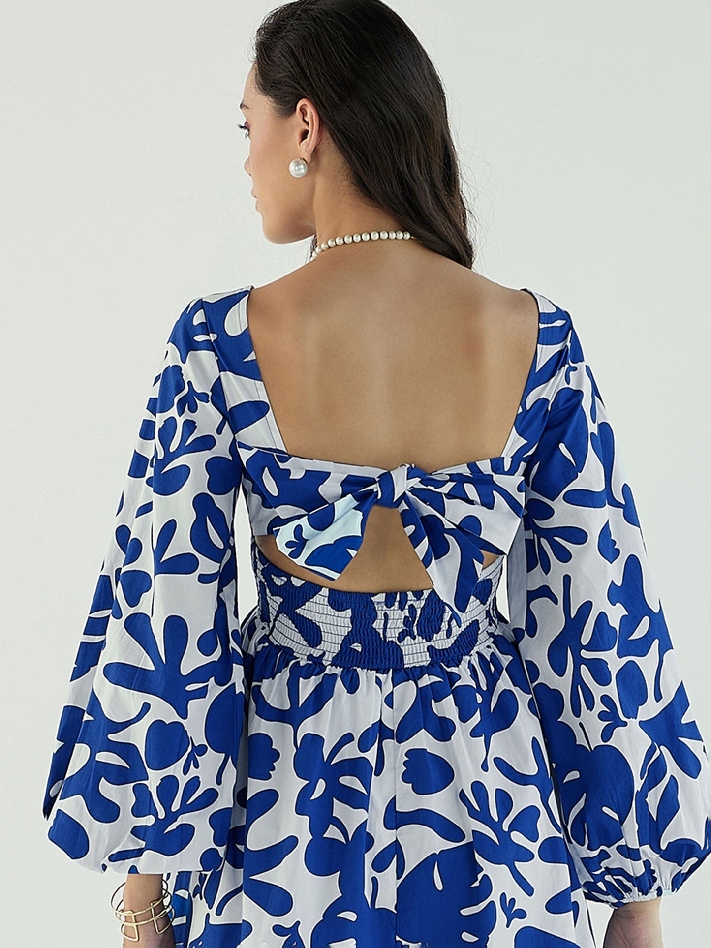 Women's Blue Floral Dress