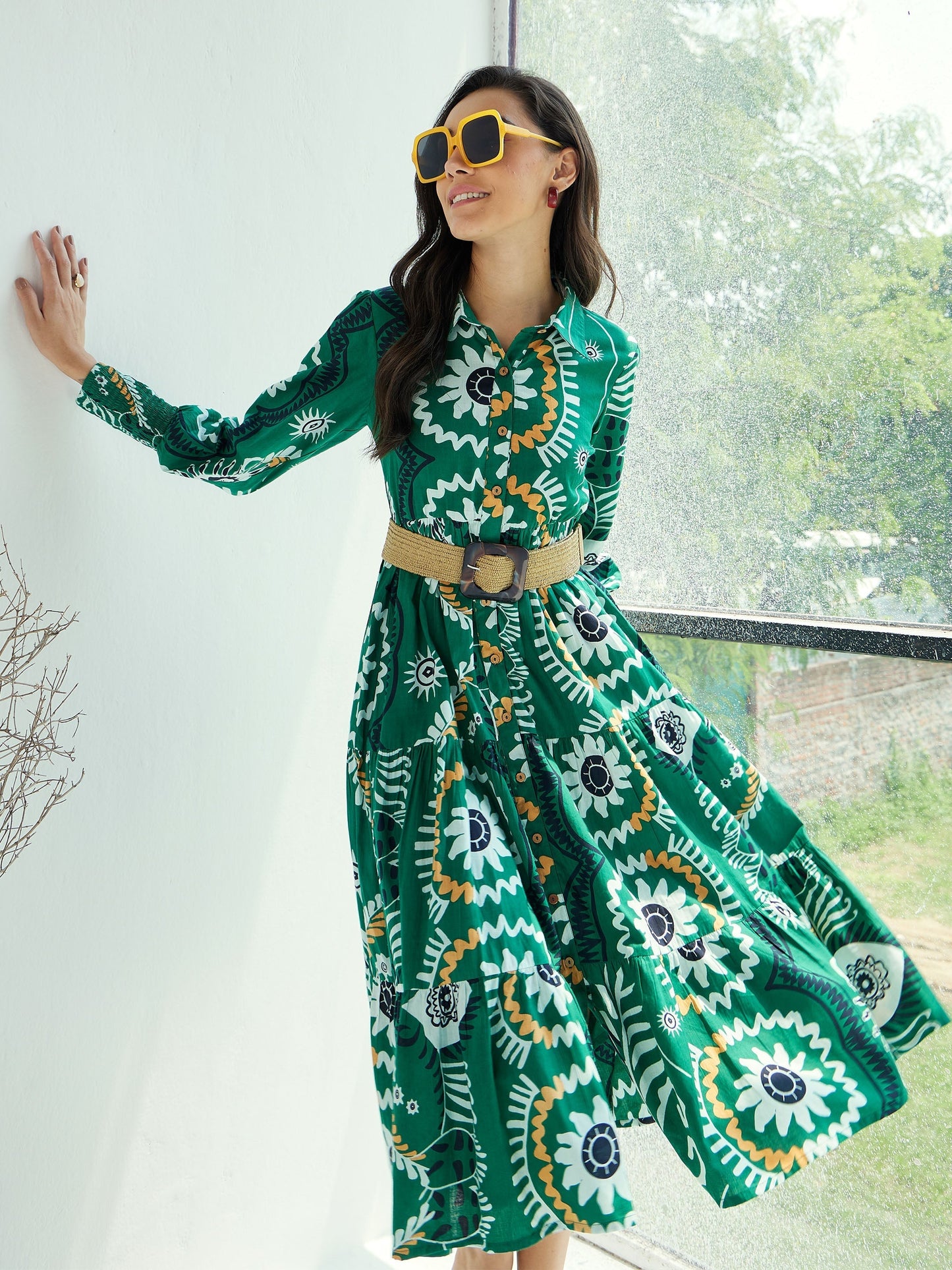 Women's Green Floral Dress