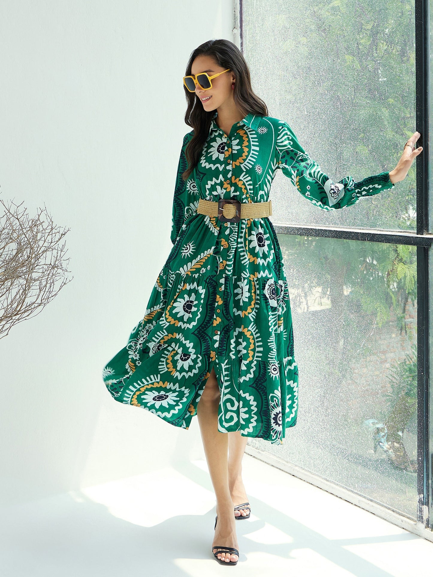 Women's Green Floral Dress