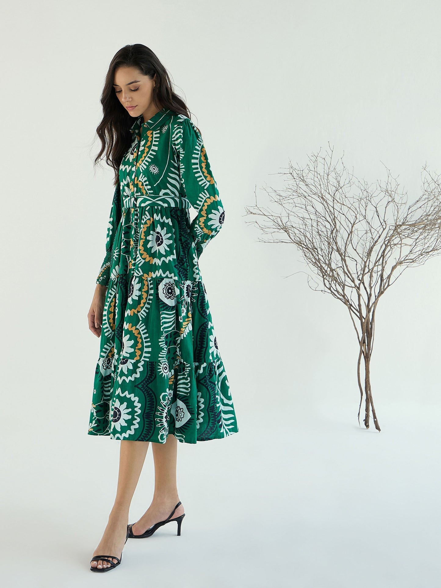 Women's Green Floral Dress