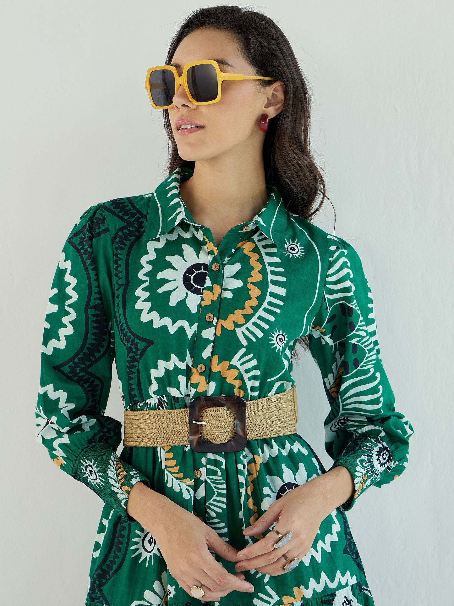 Women's Green Floral Dress