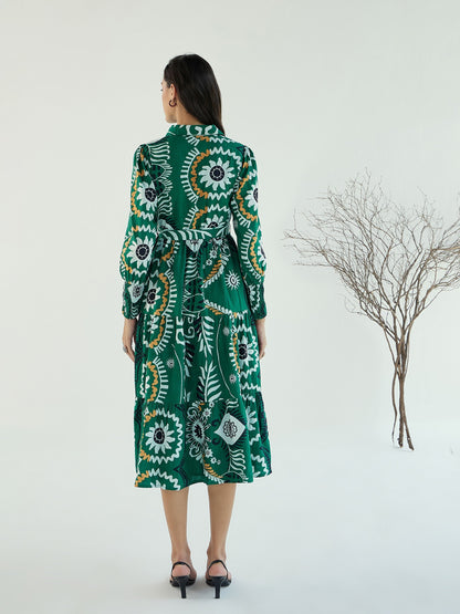 Women's Green Floral Dress