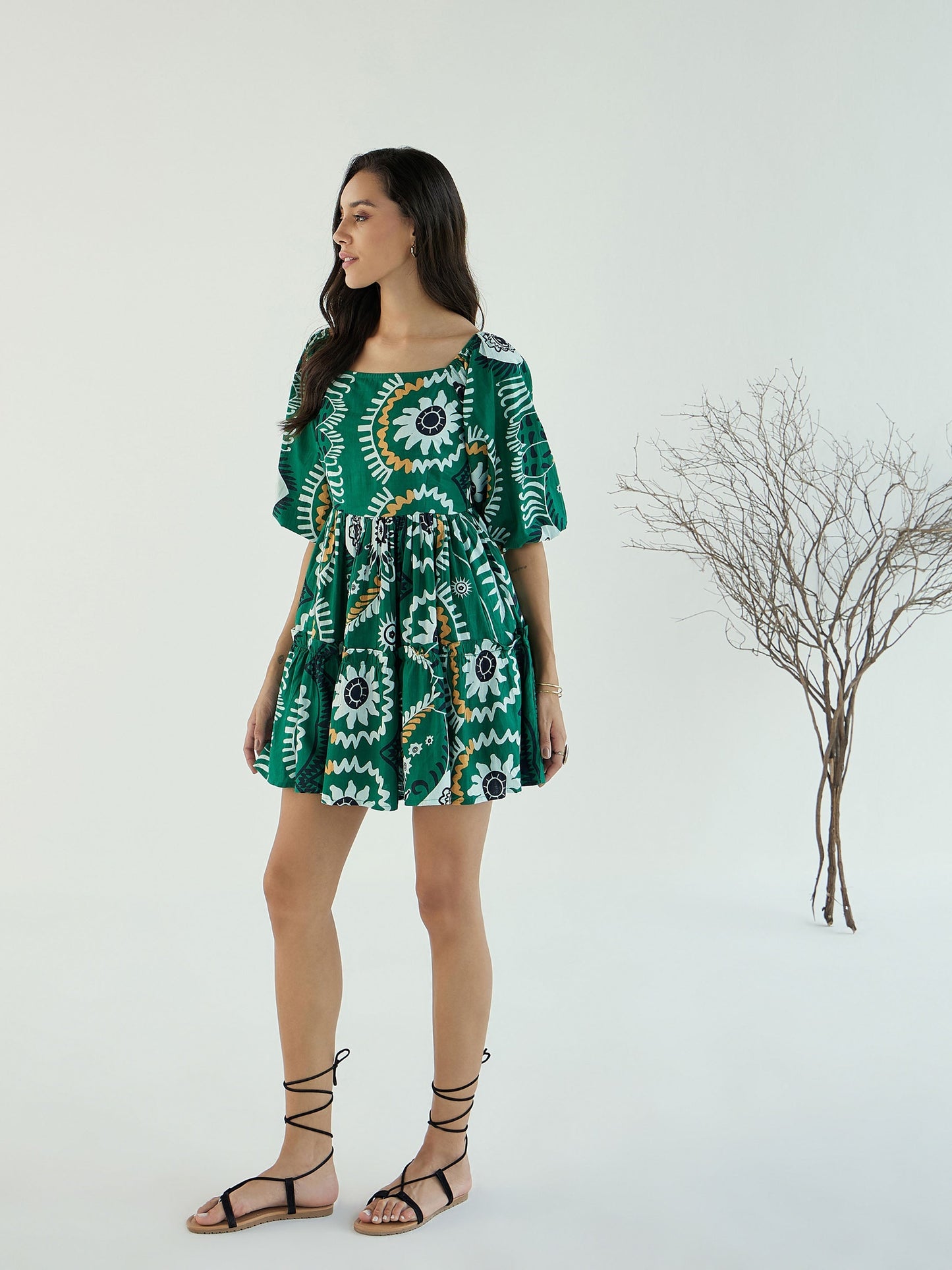 Women's Green Floral Dress