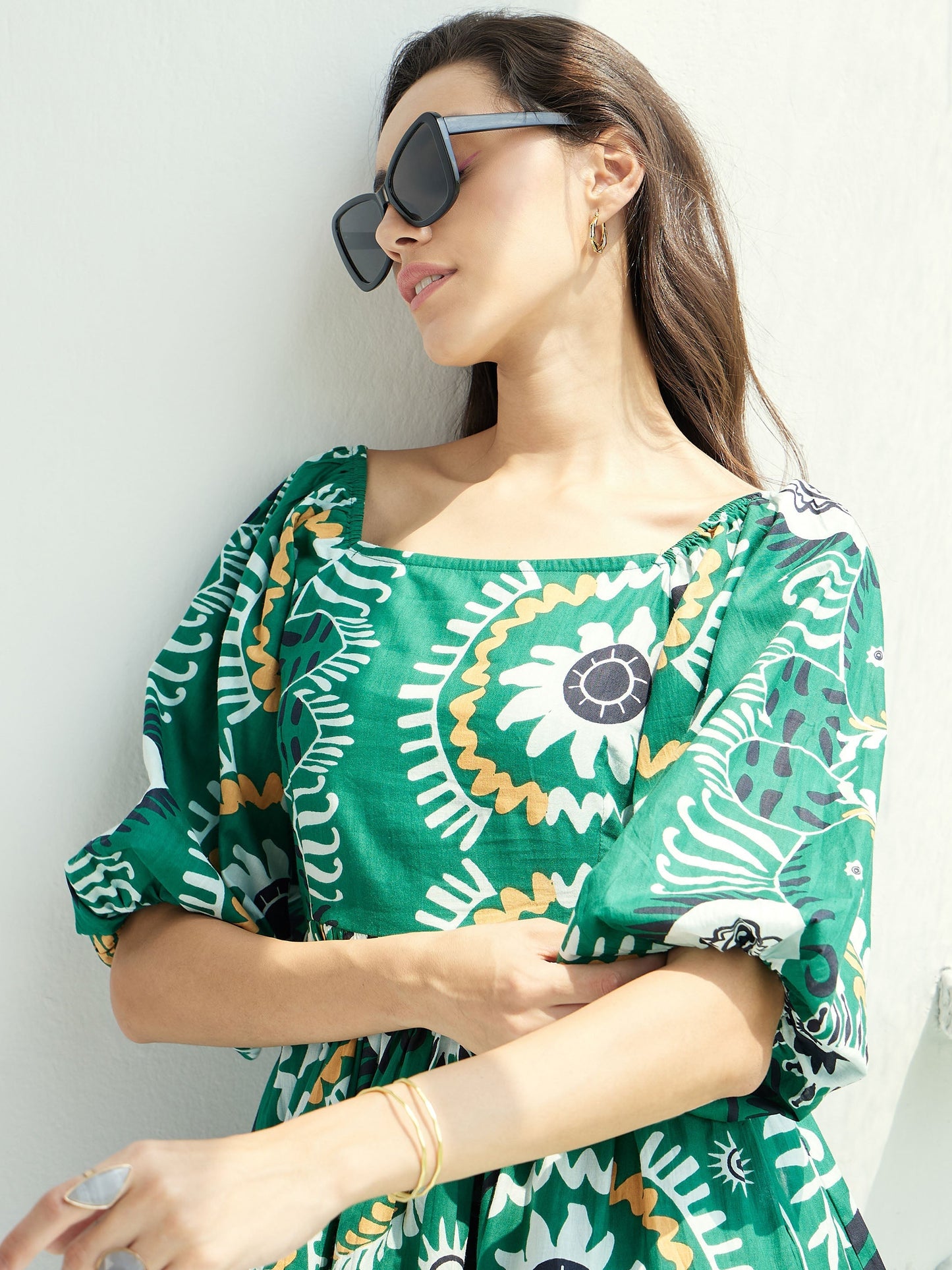 Women's Green Floral Dress