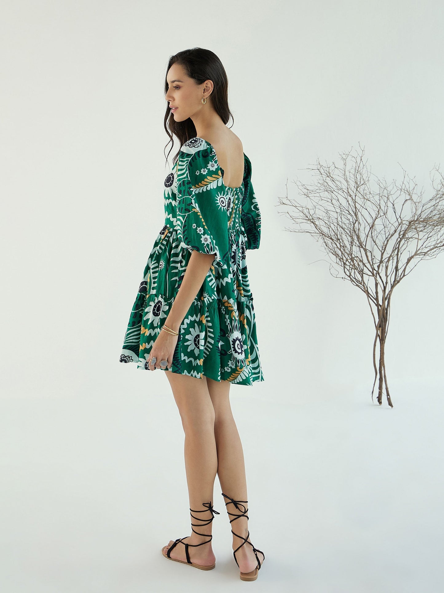 Women's Green Floral Dress