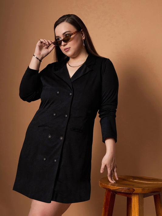 Women's Black Solid Dress