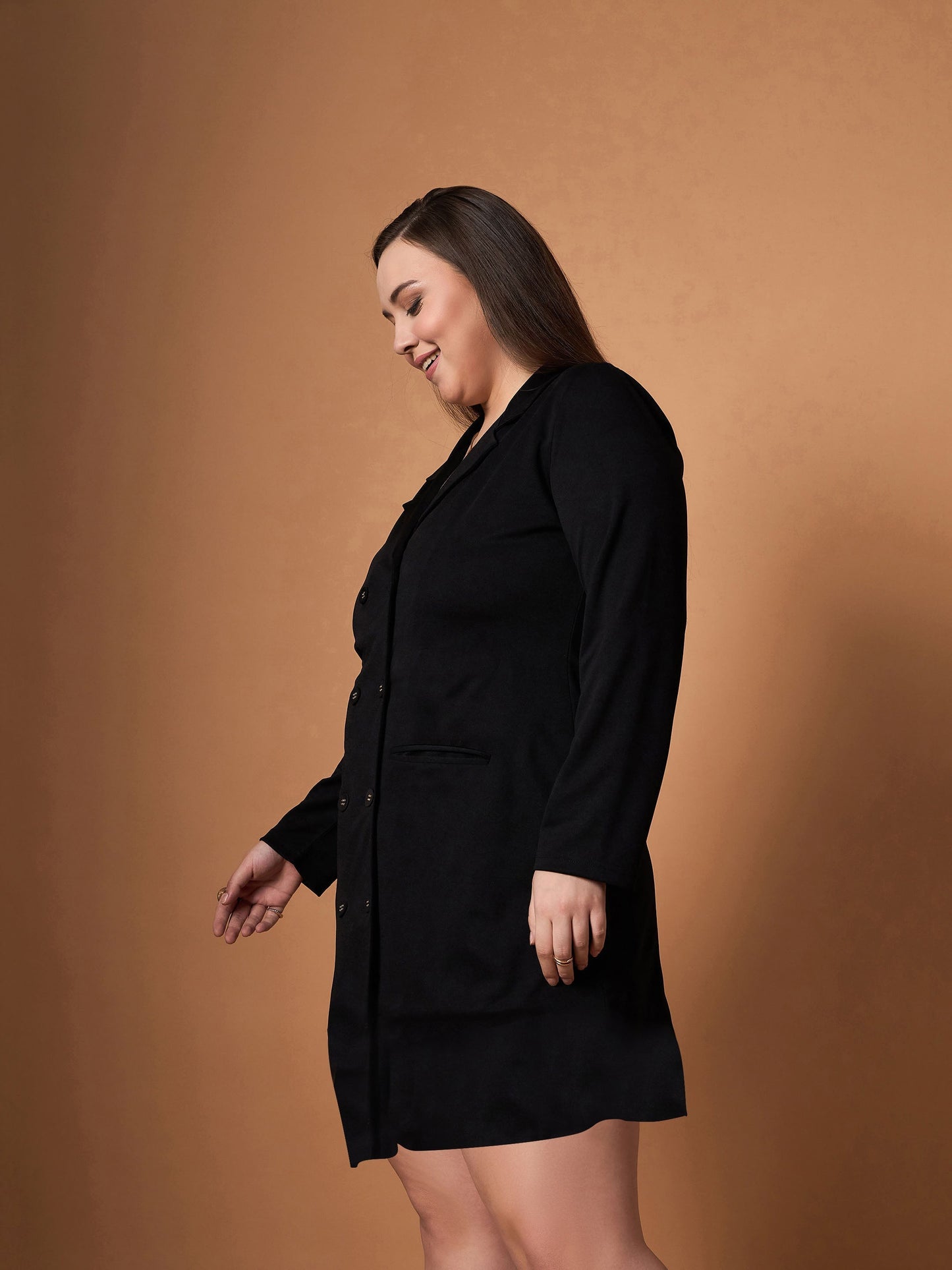 Women's Black Solid Dress