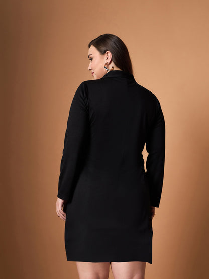 Women's Black Solid Dress