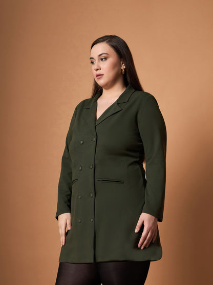 Women's Olive Solid Dress