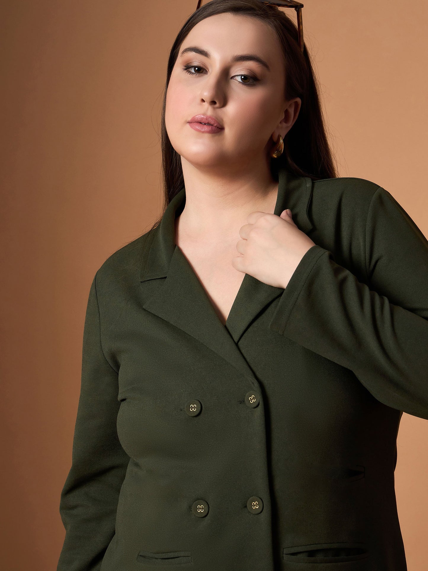 Women's Olive Solid Dress