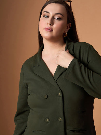 Women's Olive Solid Dress