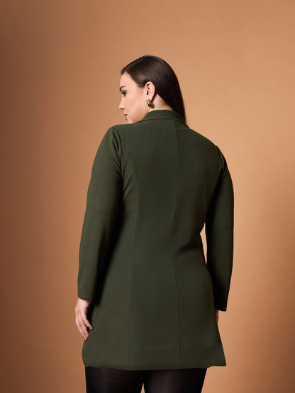 Women's Olive Solid Dress
