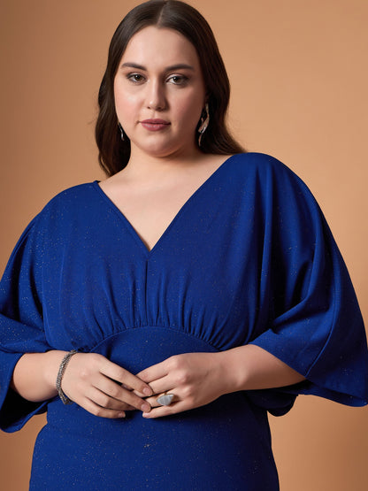 Women's Blue Solid Dress