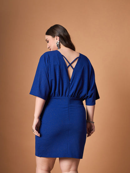 Women's Blue Solid Dress