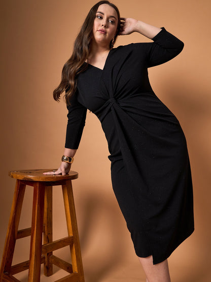 Women's Black Solid Dress