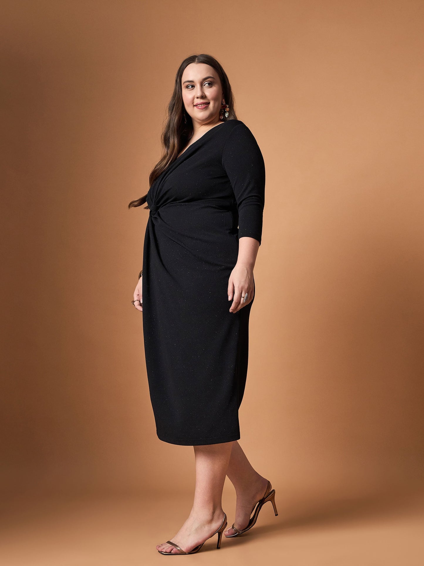 Women's Black Solid Dress