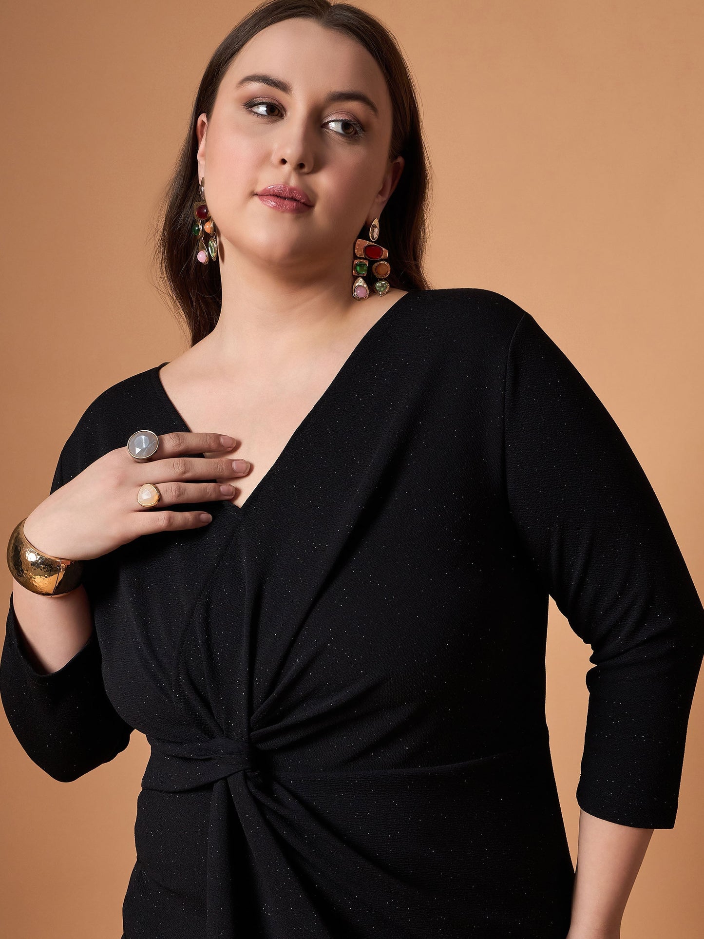 Women's Black Solid Dress
