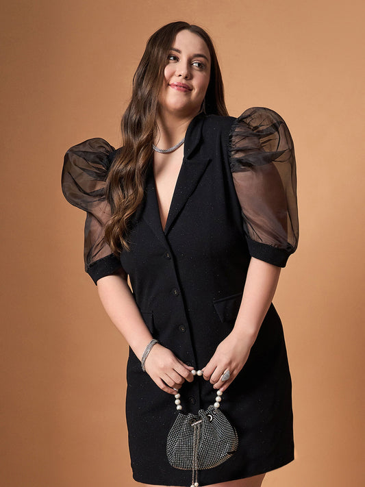 Women's Black Solid Dress