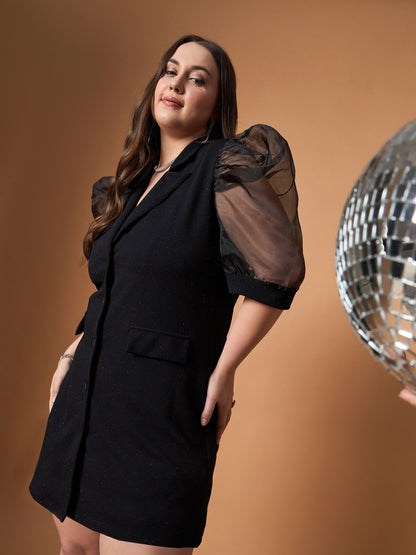 Women's Black Solid Dress