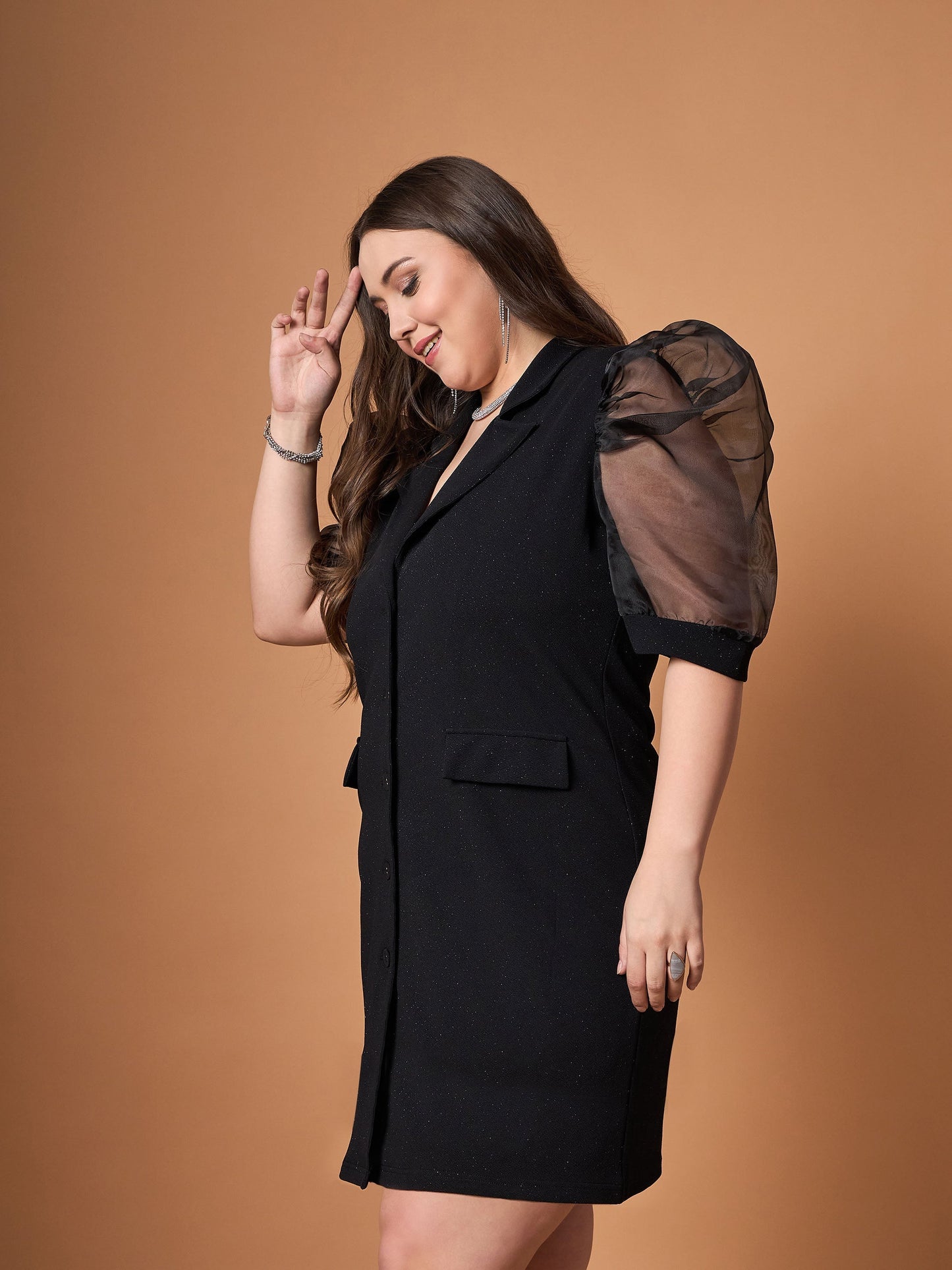 Women's Black Solid Dress