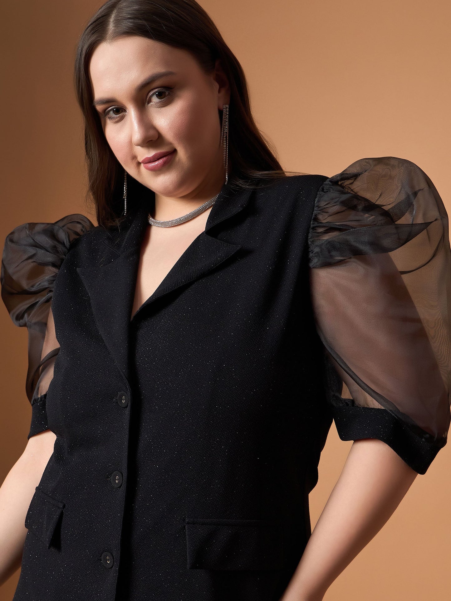 Women's Black Solid Dress