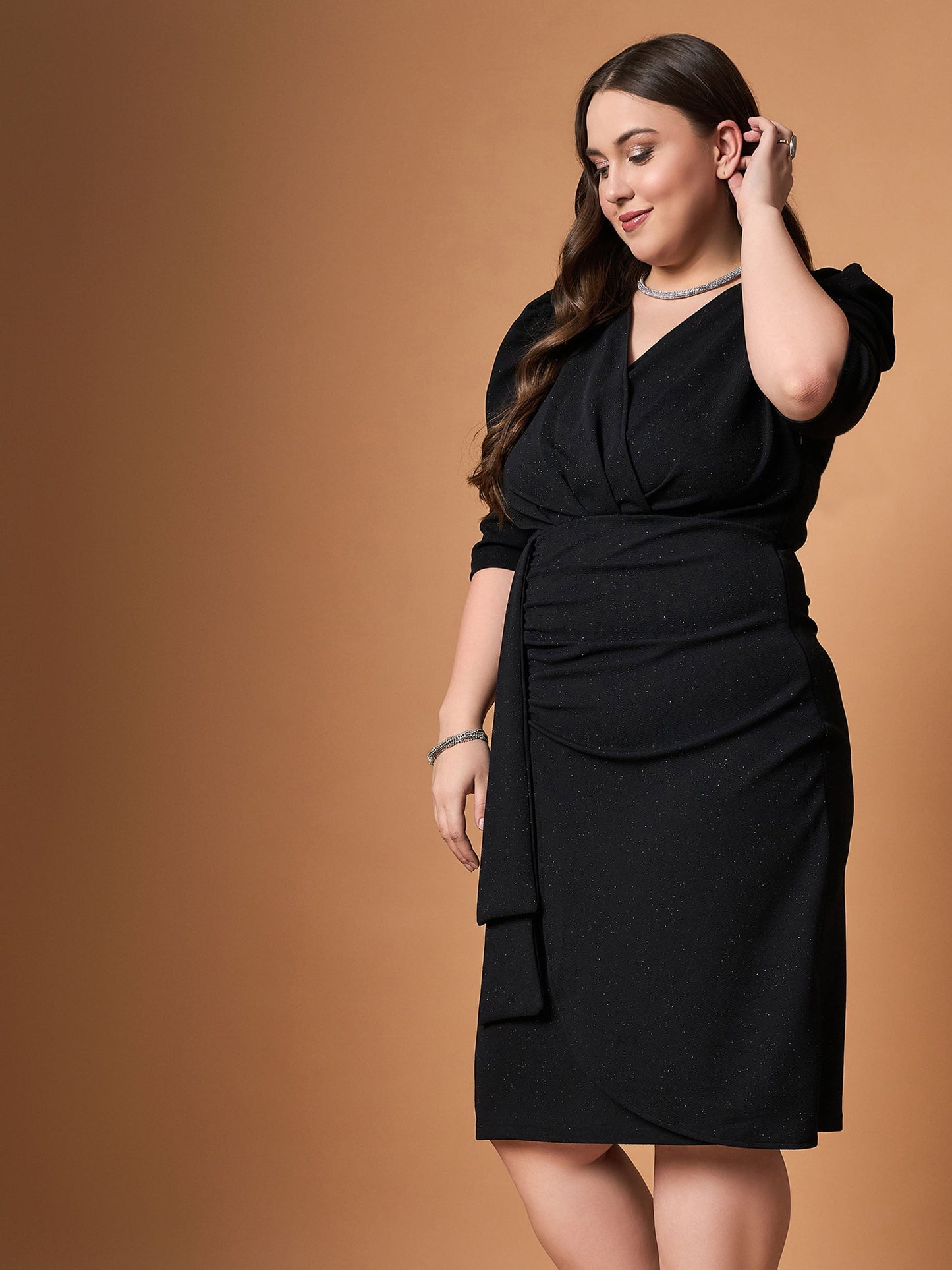 Women's Black Solid Dress