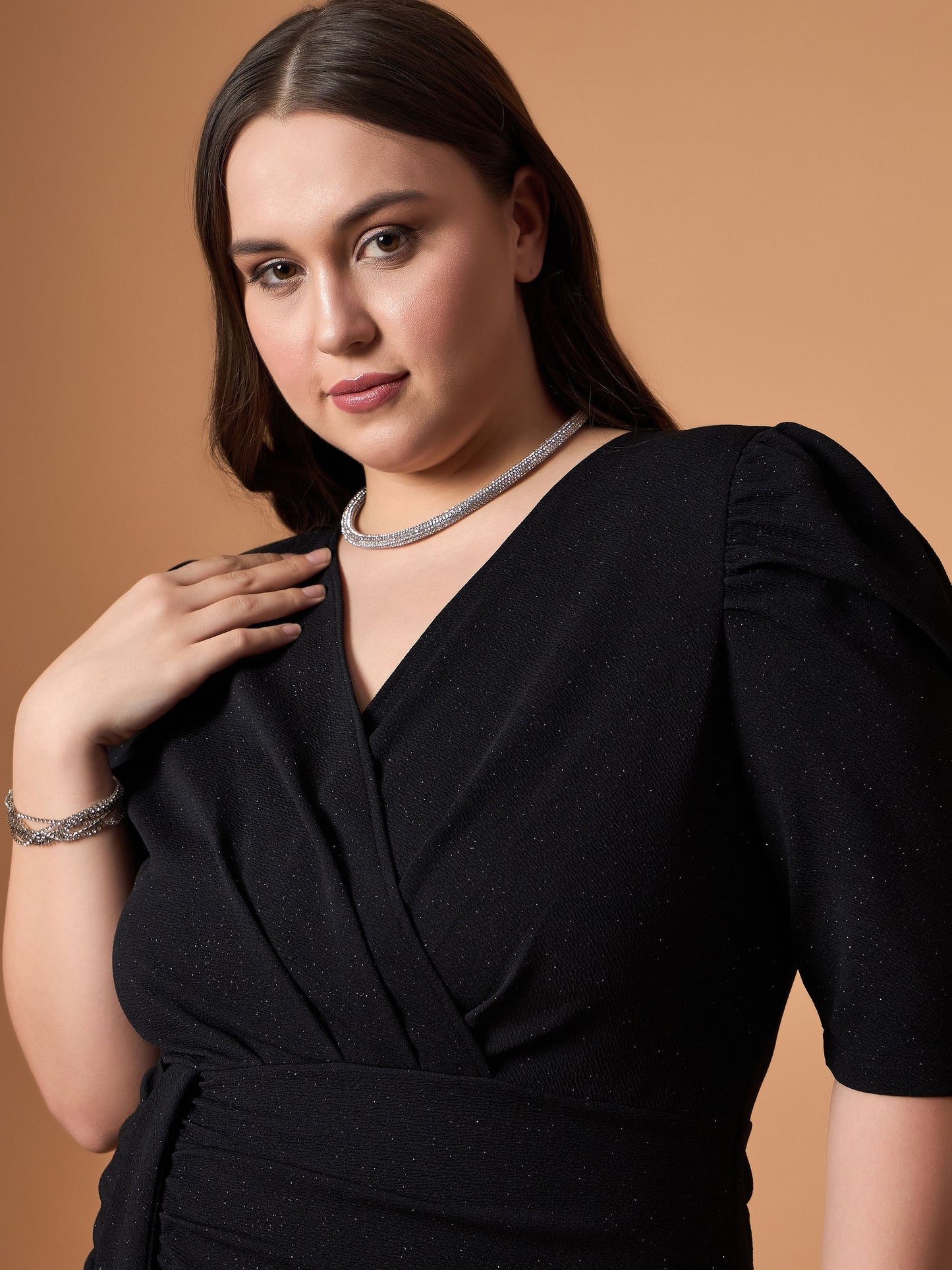 Women's Black Solid Dress