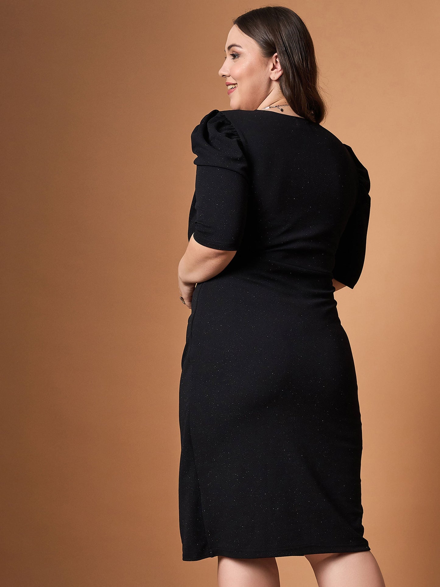 Women's Black Solid Dress