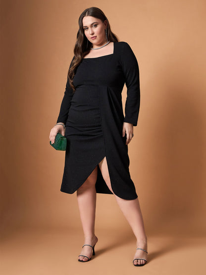 Women's Black Solid Dress