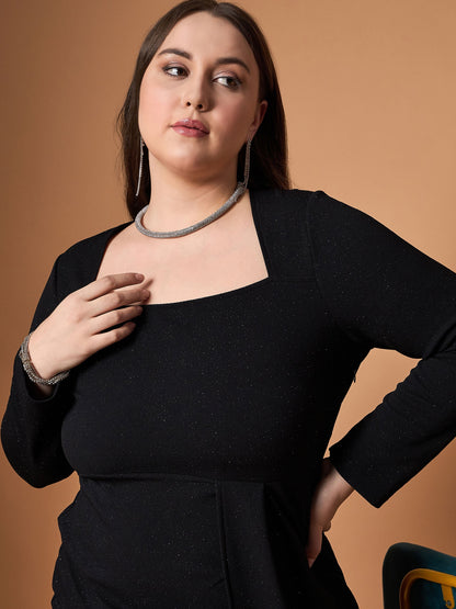 Women's Black Solid Dress