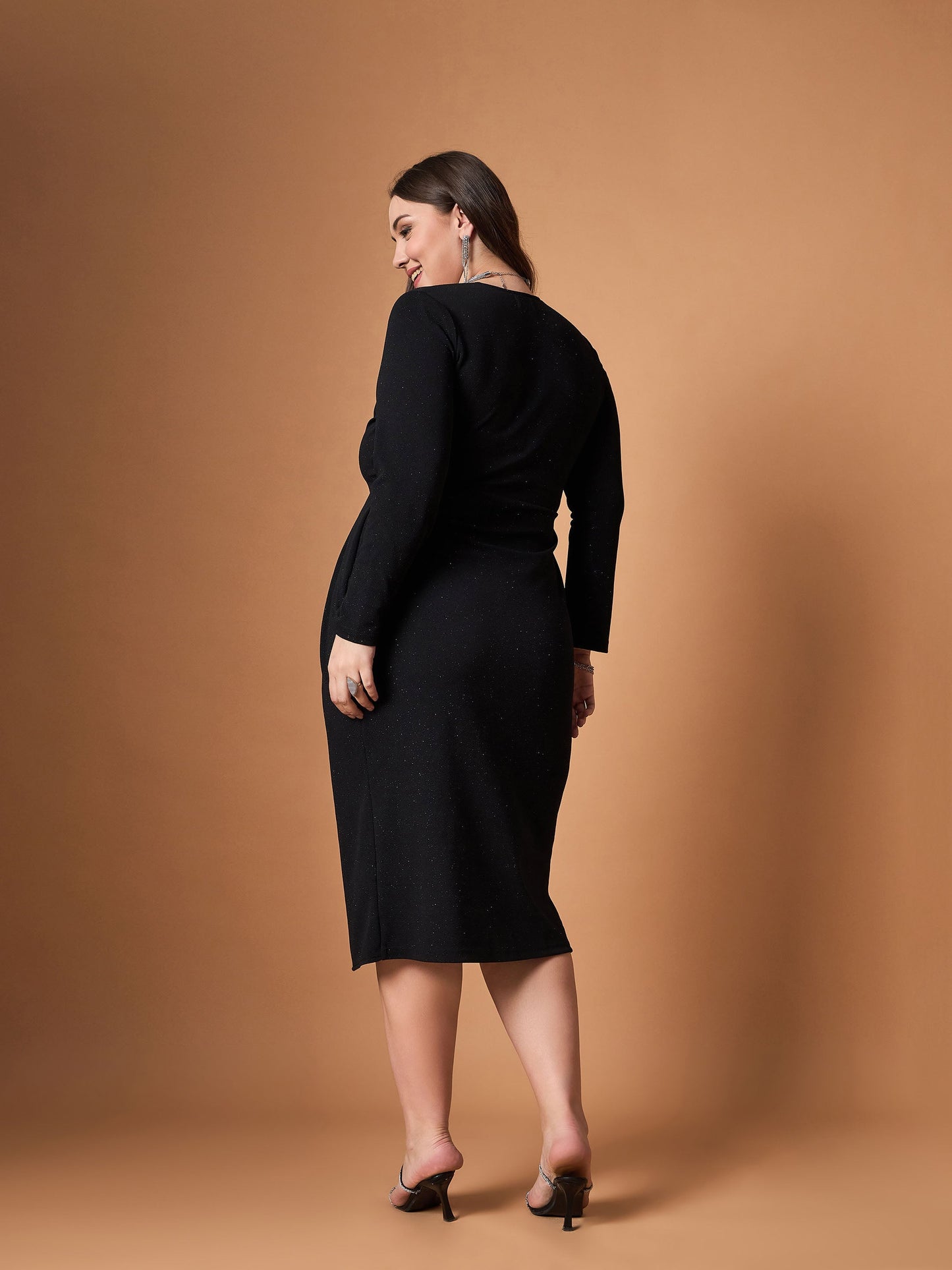 Women's Black Solid Dress