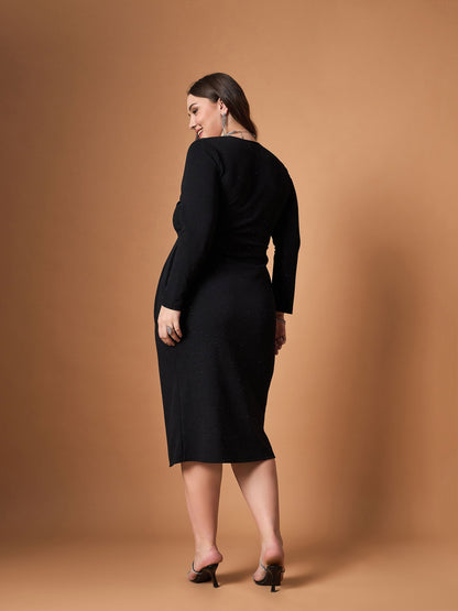 Women's Black Solid Dress