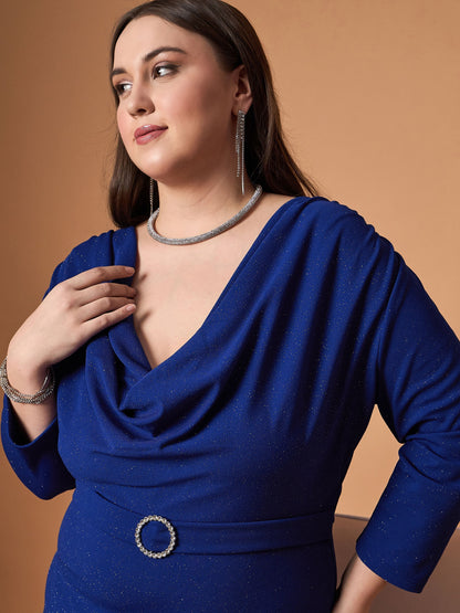 Women's Blue Solid Dress