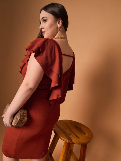 Women's Rust Solid Dress
