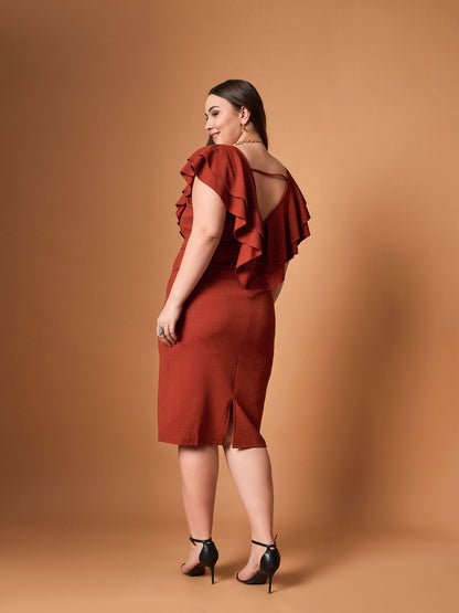 Women's Rust Solid Dress