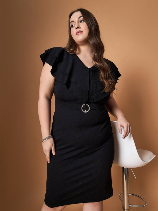 Women's Black Solid Dress