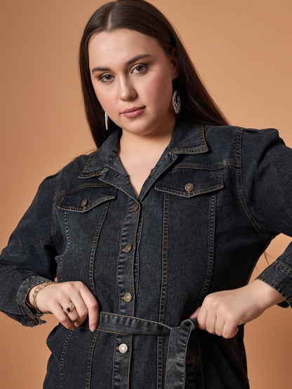Women's Black Denim Dress