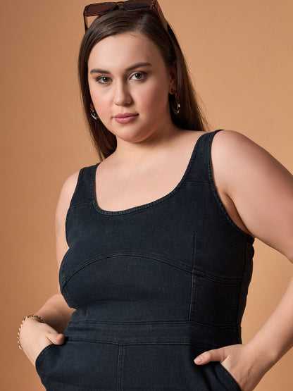 Women's Black Denim Dress