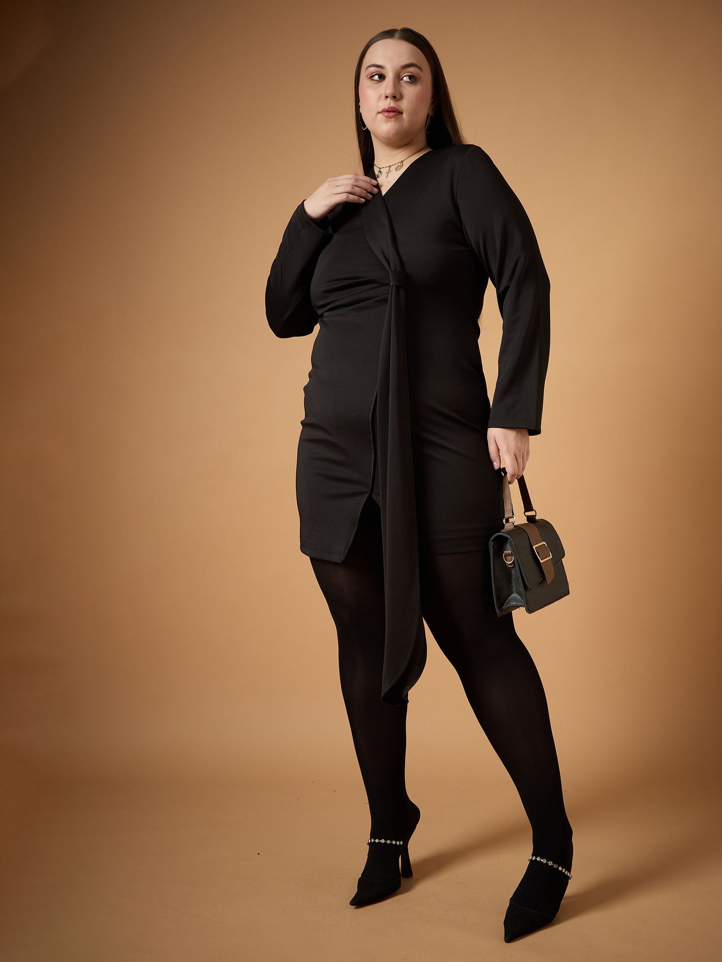 Women's Black Solid Dress