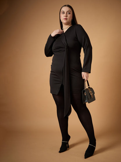 Women's Black Solid Dress